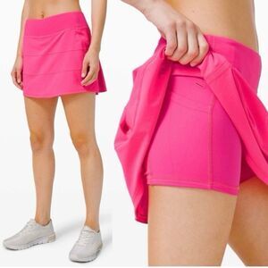 Lululemon Women's Pace Rival Sporty Skirt w/ Built in Shorts in Pink Size 6
